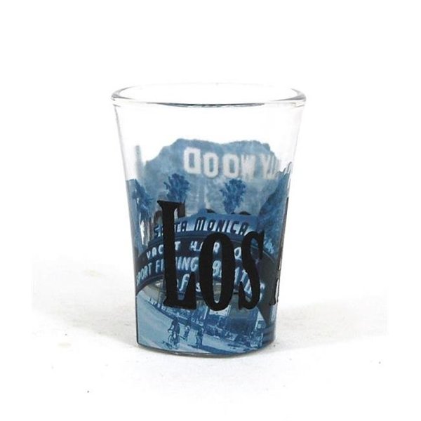 Americaware Americaware SGLAC01 Los Angeles Duo Tone Etched Shot Glass SGLAC01